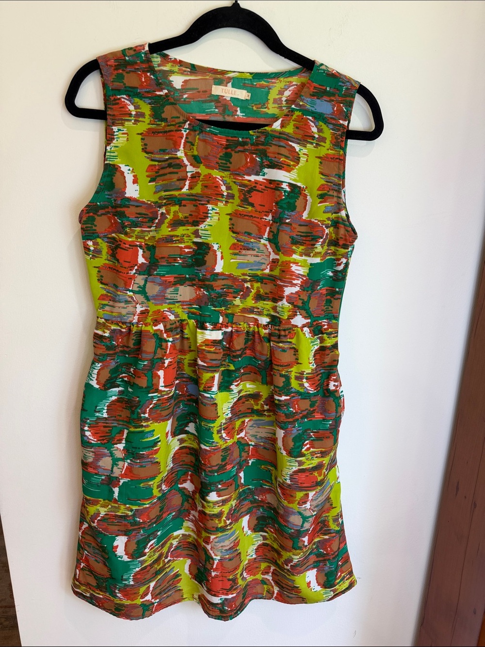 Tulle (Anthropologie) Abstract Print Sleeveless Mini Dress, M